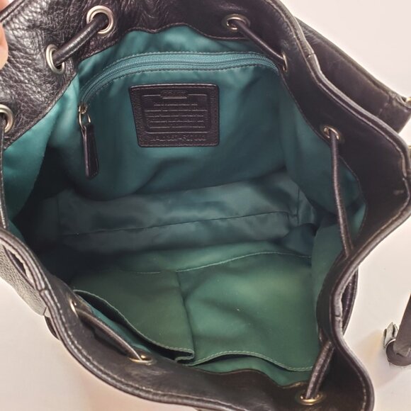 Coach AVERY Black Pebble Leather HOBO Drawstring Shoulder Bag Purse Style 27003 - Picture 10 of 15